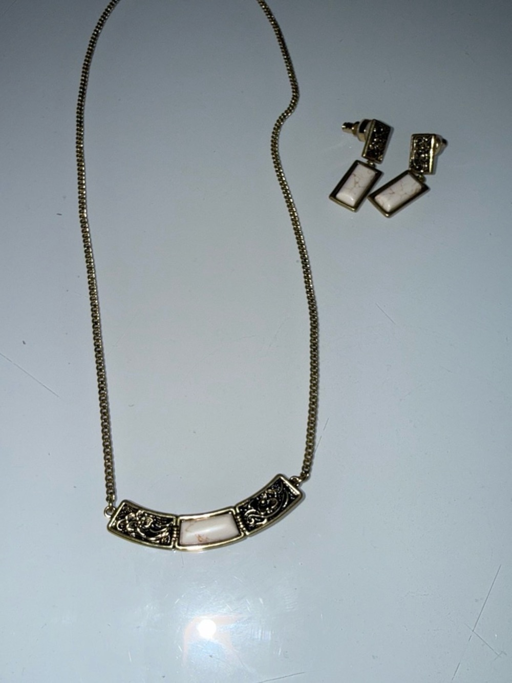 Wrangler Gold Plated Necklace and Earring Set